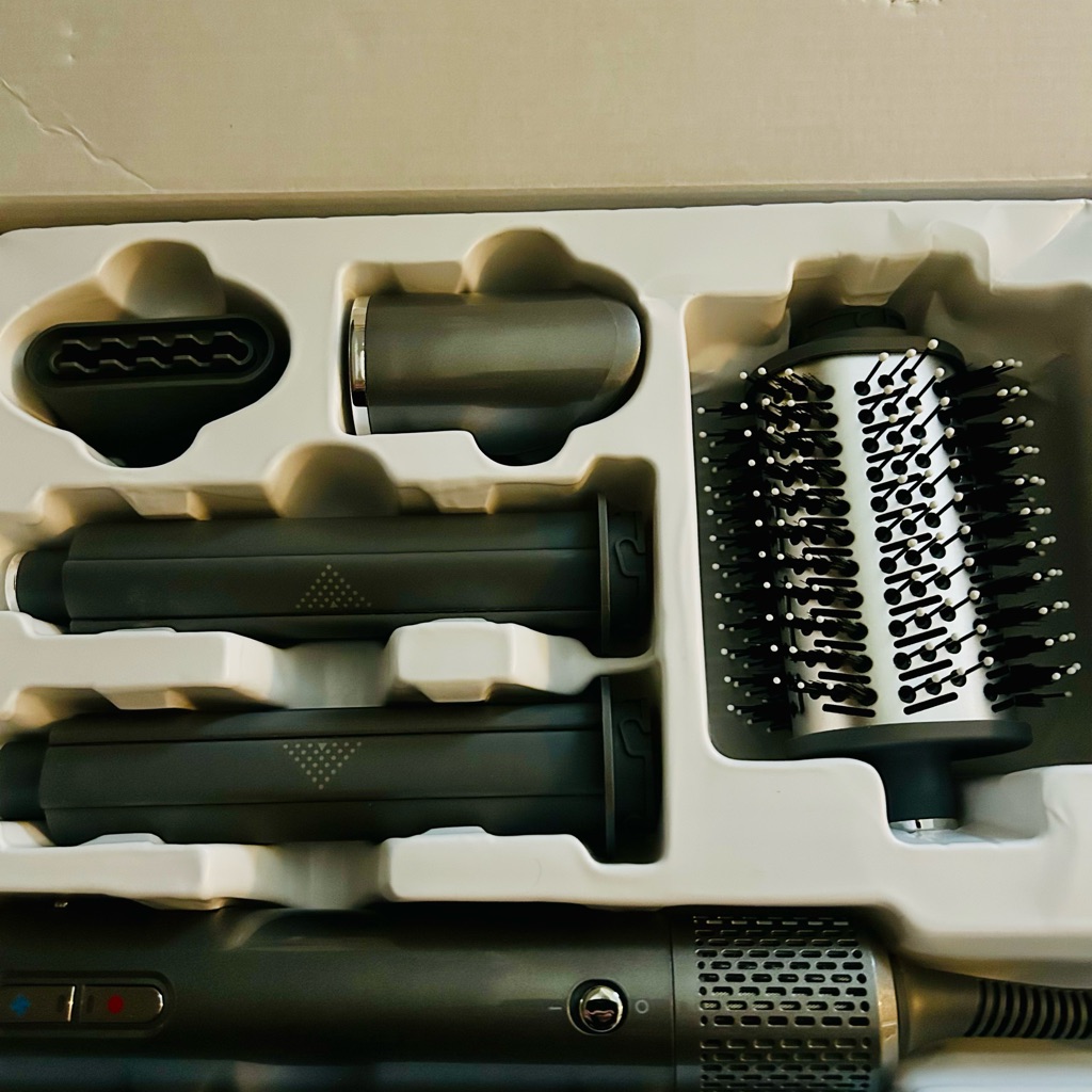 Silver And Black Hair Accessories Set With Styling Attachments